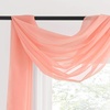 NICETOWN White Sheer Window Scarf 216 inch Extra Long 2 Panels, Soft Voile Textured Bed Canopy Scarf Curtains for Event Designs/Home Decor, 60 inches Wide,(Coral)