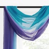 NICETOWN White Sheer Window Scarf 216 inch Extra Long 2 Panels, Soft Voile Textured Bed Canopy Scarf Curtains for Event Designs/Home Decor, 60 inches Wide,(Ombre Lilac & Turquoise)