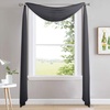 NICETOWN White Sheer Window Scarf 216 inch Extra Long 2 Panels, Soft Voile Textured Bed Canopy Scarf Curtains for Event Designs/Home Decor, 60 inches Wide,(Black)