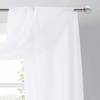 NICETOWN White Sheer Window Scarf 216 inch Extra Long 2 Panels, Soft Voile Textured Bed Canopy Scarf Curtains for Event Designs/Home Decor, 60 inches Wide,(White)