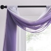 NICETOWN White Sheer Window Scarf 216 inch Extra Long 2 Panels, Soft Voile Textured Bed Canopy Scarf Curtains for Event Designs/Home Decor, 60 inches Wide,(Ombre Medium Purple)
