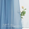 NICETOWN White Sheer Window Scarf 216 inch Extra Long 2 Panels, Soft Voile Textured Bed Canopy Scarf Curtains for Event Designs/Home Decor, 60 inches Wide,(Stone Blue)