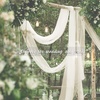 NICETOWN White Sheer Window Scarf 216 inch Extra Long 2 Panels, Soft Voile Textured Bed Canopy Scarf Curtains for Event Designs/Home Decor, 60 inches Wide,(Beige)
