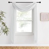 NICETOWN White Sheer Window Scarf 216 inch Extra Long 2 Panels, Soft Voile Textured Bed Canopy Scarf Curtains for Event Designs/Home Decor, 60 inches Wide,(Light Gray)