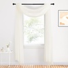 NICETOWN White Sheer Window Scarf 216 inch Extra Long 2 Panels, Soft Voile Textured Bed Canopy Scarf Curtains for Event Designs/Home Decor, 60 inches Wide,(Light Beige)