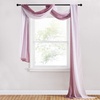 NICETOWN White Sheer Window Scarf 216 inch Extra Long 2 Panels, Soft Voile Textured Bed Canopy Scarf Curtains for Event Designs/Home Decor, 60 inches Wide,(Ombre Demure Mauve)