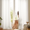 NICETOWN Non See Through White Privacy Sheer Curtains 84 inches Long(Ivory White)