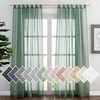 NICETOWN White Linen Curtains 84 inch Length, Tab Top Soft Semi Sheer Flax Window Treatments Privacy with Light Filtering Vertical Drapes for Bedroom/Living Room, W52 x L84, 2 Panels(Olive Green-tab Top)