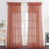 NICETOWN White Linen Curtains 84 inch Length, Tab Top Soft Semi Sheer Flax Window Treatments Privacy with Light Filtering Vertical Drapes for Bedroom/Living Room, W52 x L84, 2 Panels(Burnt Orange)