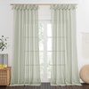 NICETOWN White Linen Curtains 84 inch Length, Tab Top Soft Semi Sheer Flax Window Treatments Privacy with Light Filtering Vertical Drapes for Bedroom/Living Room, W52 x L84, 2 Panels(Sage Green)