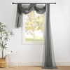 NICETOWN White Sheer Window Scarf 216 inch Extra Long 2 Panels, Soft Voile Textured Bed Canopy Scarf Curtains for Event Designs/Home Decor, 60 inches Wide,(Dark Gray)