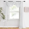 NICETOWN White Sheer Window Scarf 216 inch Extra Long 2 Panels, Soft Voile Textured Bed Canopy Scarf Curtains for Event Designs/Home Decor, 60 inches Wide,(Light Gray)
