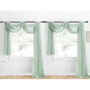 NICETOWN White Sheer Window Scarf 216 inch Extra Long 2 Panels, Soft Voile Textured Bed Canopy Scarf Curtains for Event Designs/Home Decor, 60 inches Wide,(Sage Green)