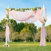 NICETOWN White Sheer Window Scarf 216 inch Extra Long 2 Panels, Soft Voile Textured Bed Canopy Scarf Curtains for Event Designs/Home Decor, 60 inches Wide,(Ombre Blush Pink)