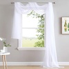 NICETOWN White Sheer Window Scarf 216 inch Extra Long 2 Panels, Soft Voile Textured Bed Canopy Scarf Curtains for Event Designs/Home Decor, 60 inches Wide,(White)