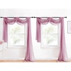 NICETOWN White Sheer Window Scarf 216 inch Extra Long 2 Panels, Soft Voile Textured Bed Canopy Scarf Curtains for Event Designs/Home Decor, 60 inches Wide,(Mauve)