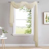 NICETOWN White Sheer Window Scarf 216 inch Extra Long 2 Panels, Soft Voile Textured Bed Canopy Scarf Curtains for Event Designs/Home Decor, 60 inches Wide,(Beige)