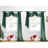 NICETOWN White Sheer Window Scarf 216 inch Extra Long 2 Panels, Soft Voile Textured Bed Canopy Scarf Curtains for Event Designs/Home Decor, 60 inches Wide,(Sante Green)