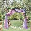 NICETOWN White Sheer Window Scarf 216 inch Extra Long 2 Panels, Soft Voile Textured Bed Canopy Scarf Curtains for Event Designs/Home Decor, 60 inches Wide,(Ombre Demure Mauve)