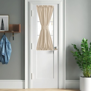 NICETOWN Linen Textured Door Curtain – White Sidelight Panel Curtain(Angora)