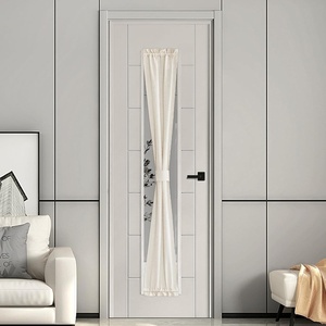 NICETOWN Linen Textured Door Curtain – White Sidelight Panel Curtain(Natural)