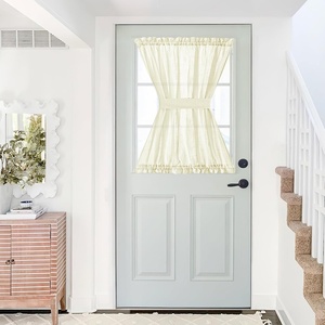 NICETOWN Linen Textured Door Curtain – White Sidelight Panel Curtain(Yellow)