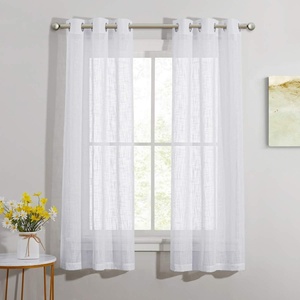 NICETOWN White Sheer Curtains for Windows 84 Inch Length, 52″ W, 2 Panels(White)