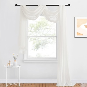 NICETOWN White Sheer Window Scarf 216 inch Extra Long 2 Panels, Soft Voile Textured Bed Canopy Scarf Curtains for Event Designs/Home Decor, 60 inches Wide,(Light Beige)