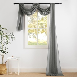 NICETOWN White Sheer Window Scarf 216 inch Extra Long 2 Panels, Soft Voile Textured Bed Canopy Scarf Curtains for Event Designs/Home Decor, 60 inches Wide,(Dark Gray)