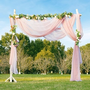 NICETOWN White Sheer Window Scarf 216 inch Extra Long 2 Panels, Soft Voile Textured Bed Canopy Scarf Curtains for Event Designs/Home Decor, 60 inches Wide,(Ombre Blush Pink)