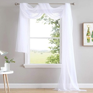 NICETOWN White Sheer Window Scarf 216 inch Extra Long 2 Panels, Soft Voile Textured Bed Canopy Scarf Curtains for Event Designs/Home Decor, 60 inches Wide,(White)