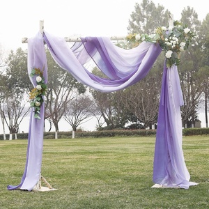 NICETOWN White Sheer Window Scarf 216 inch Extra Long 2 Panels, Soft Voile Textured Bed Canopy Scarf Curtains for Event Designs/Home Decor, 60 inches Wide,(Ombre Medium Purple)