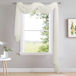 NICETOWN White Sheer Window Scarf 216 inch Extra Long 2 Panels, Soft Voile Textured Bed Canopy Scarf Curtains for Event Designs/Home Decor, 60 inches Wide,(Off White)