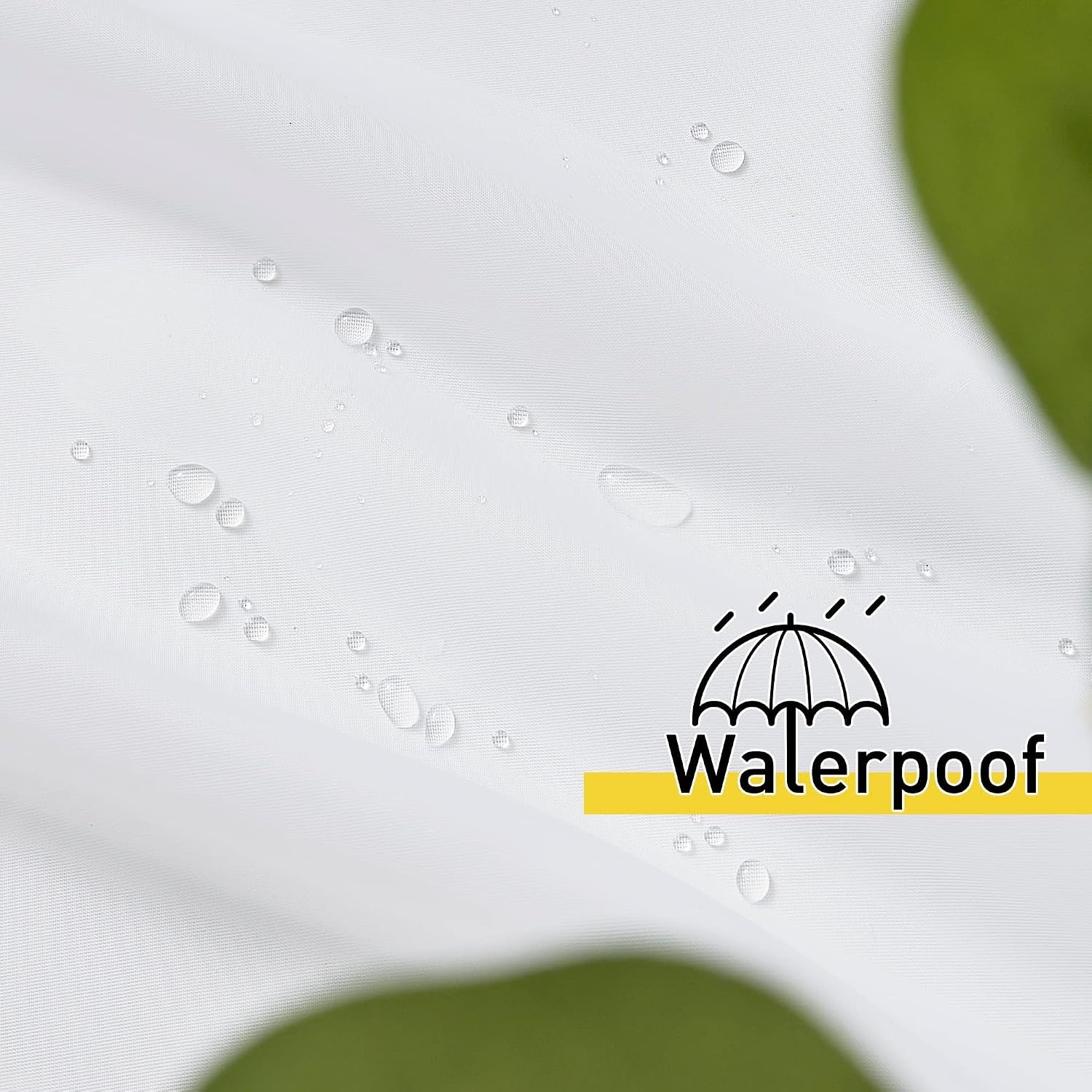 image:imageNICETOWN 2 Panels Outdoor Patio Curtains Waterproof Detachable Sticky Tab Top Indoor Outdoor Sheer Voile Drapes Airy amp Elgant Easy Haning for Pergola W54 x L96 WhitePure White