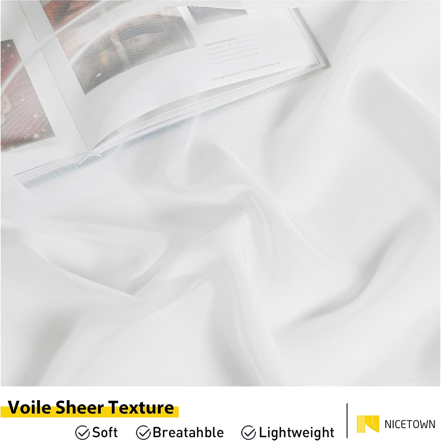 image:imageNICETOWN 2 Panels Outdoor Patio Curtains Waterproof Detachable Sticky Tab Top Indoor Outdoor Sheer Voile Drapes Airy amp Elgant Easy Haning for Pergola W54 x L96 WhiteIvory