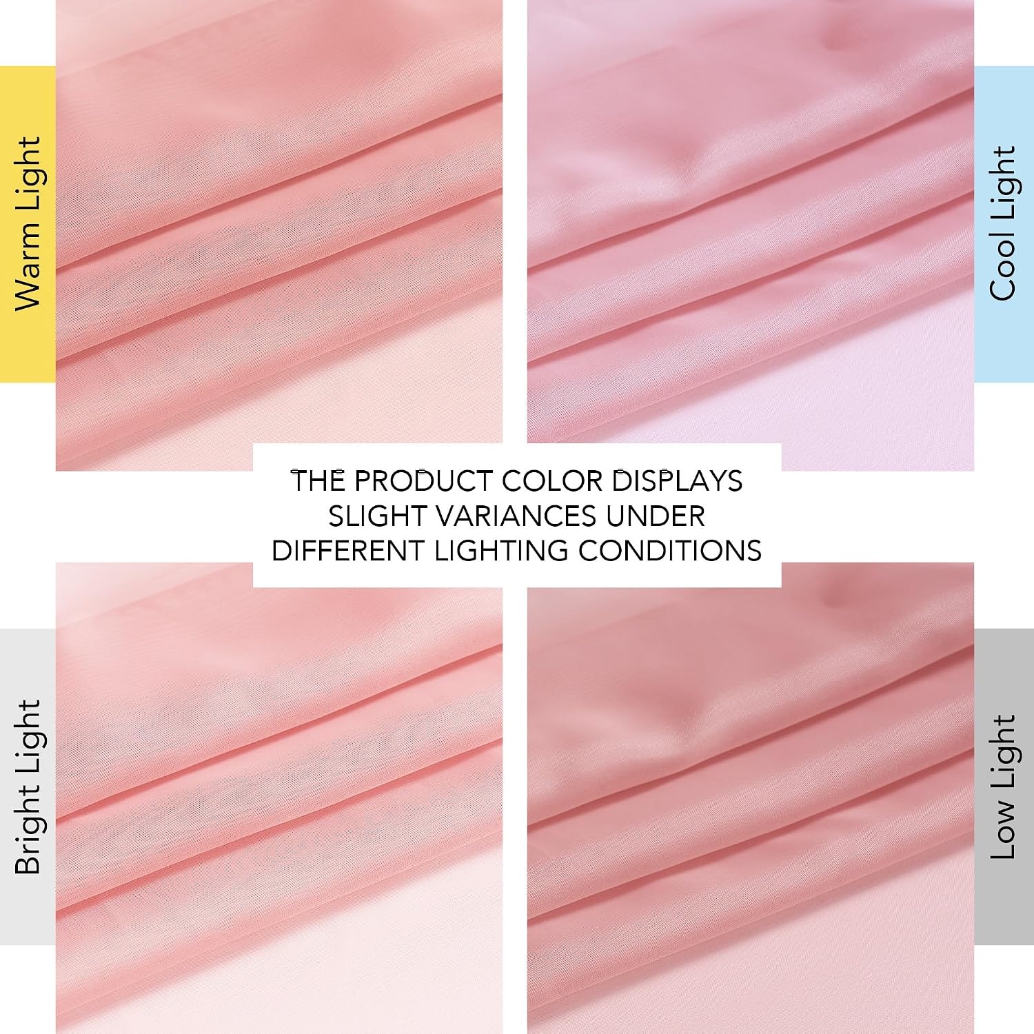 image:imageNICETOWN Bright White Sheer Long Curtains 96 Inch Long 2 Panels W54 x L96Baby Pink