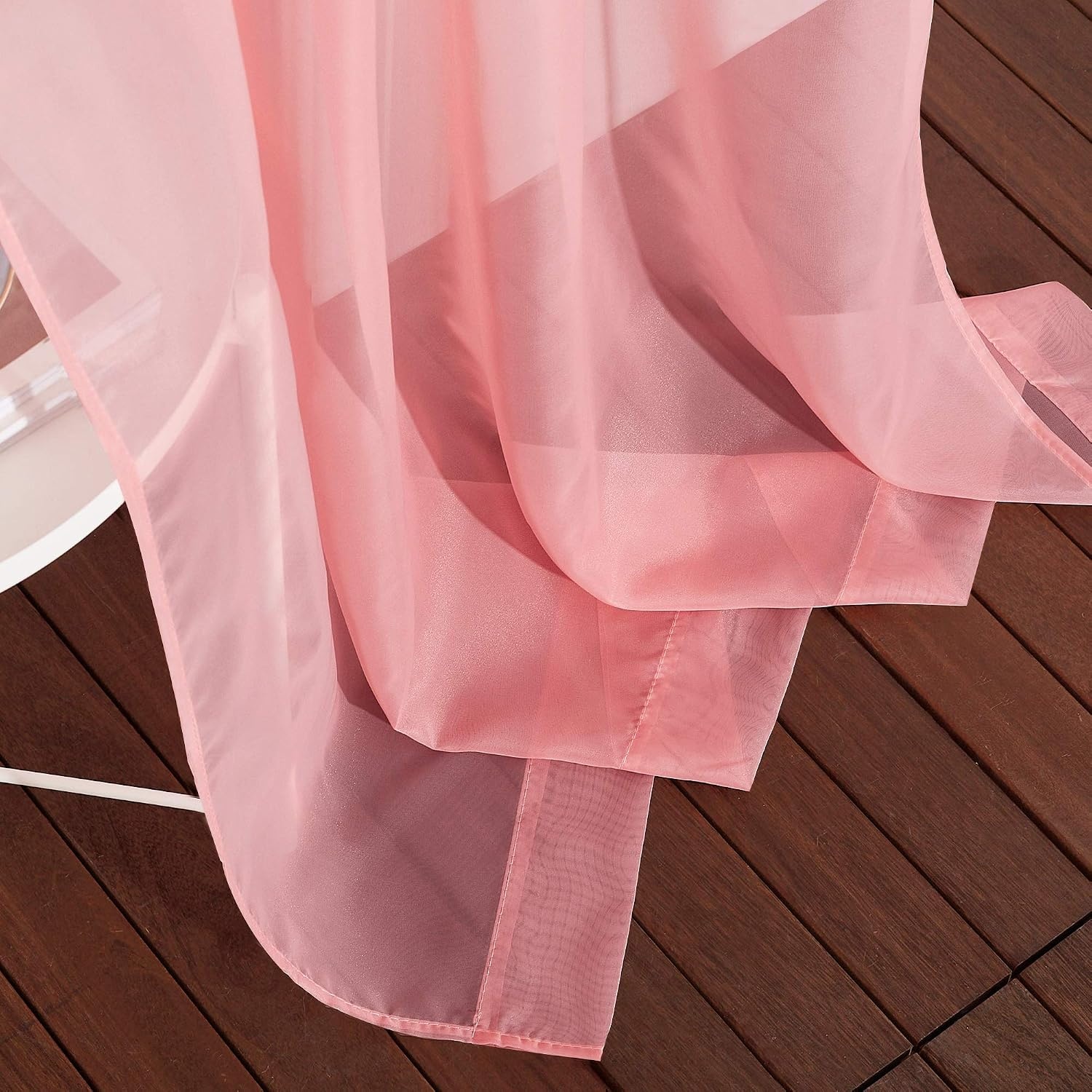 image:imageNICETOWN Bright White Sheer Long Curtains 96 Inch Long 2 Panels W54 x L96Coral