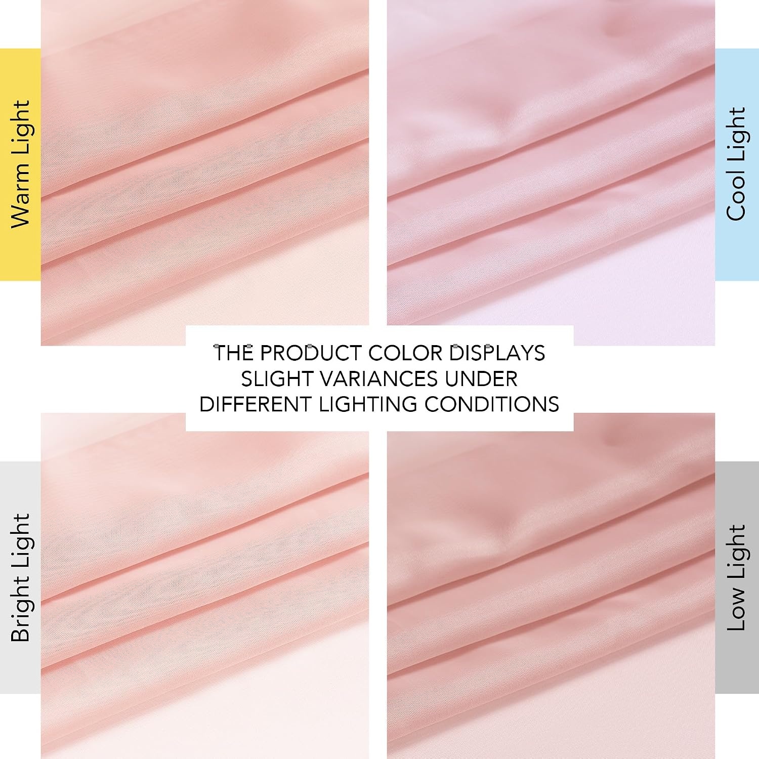 image:imageNICETOWN Bright White Sheer Long Curtains 96 Inch Long 2 Panels W54 x L96Light Pink