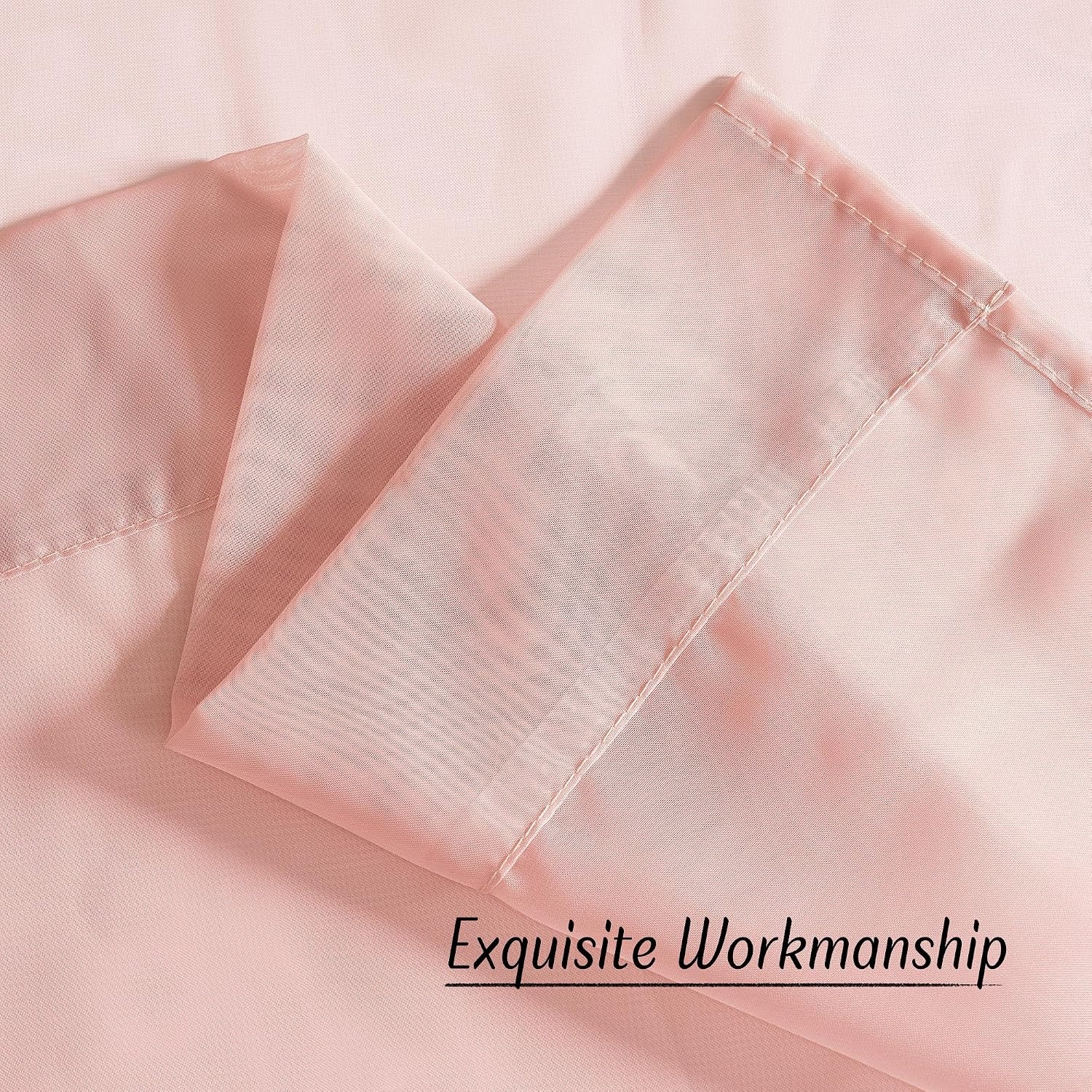 image:imageNICETOWN Bright White Sheer Long Curtains 96 Inch Long 2 Panels W54 x L96Light Pink