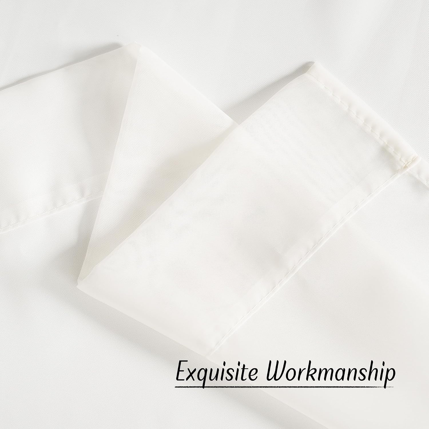 image:imageNICETOWN Bright White Sheer Long Curtains 96 Inch Long 2 Panels W54 x L96Natural