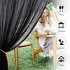 NICETOWN 2 Panels Outdoor Mosquito Netting for Patio Waterproof, Extra Wide 118″ Airy Mesh Net Outdoor Sheer Curtains Privacy, Rod Pocket DIY Adjustable Length & Width for Sunroom, W118 x L98, White(Black)
