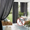 NICETOWN 2 Panels Outdoor Mosquito Netting for Patio Waterproof, Extra Wide 118″ Airy Mesh Net Outdoor Sheer Curtains Privacy, Rod Pocket DIY Adjustable Length & Width for Sunroom, W118 x L98, White(Black)