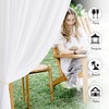 NICETOWN 2 Panels Outdoor Mosquito Netting for Patio Waterproof, Extra Wide 118″ Airy Mesh Net Outdoor Sheer Curtains Privacy, Rod Pocket DIY Adjustable Length & Width for Sunroom, W118 x L98, White(White)