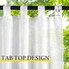 NICETOWN 2 Panels Outdoor Patio Curtains Waterproof, Detachable Sticky Tab Top Indoor Outdoor Sheer Voile Drapes Airy & Elgant Easy Haning for Pergola, W54 x L96, White(Pure White)