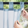 NICETOWN 2 Panels Outdoor Patio Curtains Waterproof, Detachable Sticky Tab Top Indoor Outdoor Sheer Voile Drapes Airy & Elgant Easy Haning for Pergola, W54 x L96, White(Stone Blue)