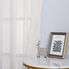 NICETOWN Bright White Sheer Long Curtains 96 Inch Long, 2 Panels, W54 x L96(Beige)