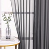 NICETOWN Bright White Sheer Long Curtains 96 Inch Long, 2 Panels, W54 x L96(Black)