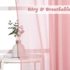NICETOWN Bright White Sheer Long Curtains 96 Inch Long, 2 Panels, W54 x L96(Coral)