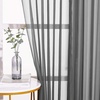NICETOWN Bright White Sheer Long Curtains 96 Inch Long, 2 Panels, W54 x L96(Dark Grey)