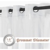 NICETOWN Bright White Sheer Long Curtains 96 Inch Long, 2 Panels, W54 x L96(Light Gray)